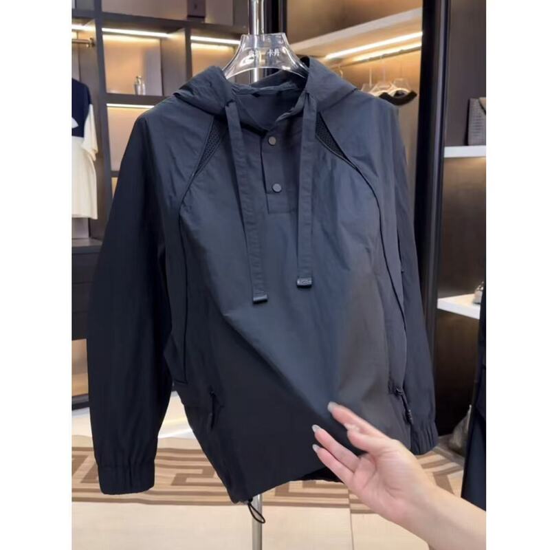 High-Quality [Black Warrior Hooded Sweatshirt] 25Ss Autumn Trendy New Versatile Black Warrior Hooded Sweatshirt for Men