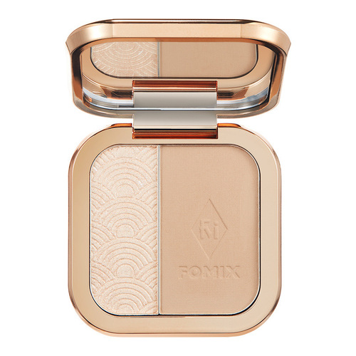 FOMIX two-color high-gloss and contouring all-in-one eye shadow, brightening three-dimensional shadow, side shadow, dark shadow, nose shadow and contouring powder