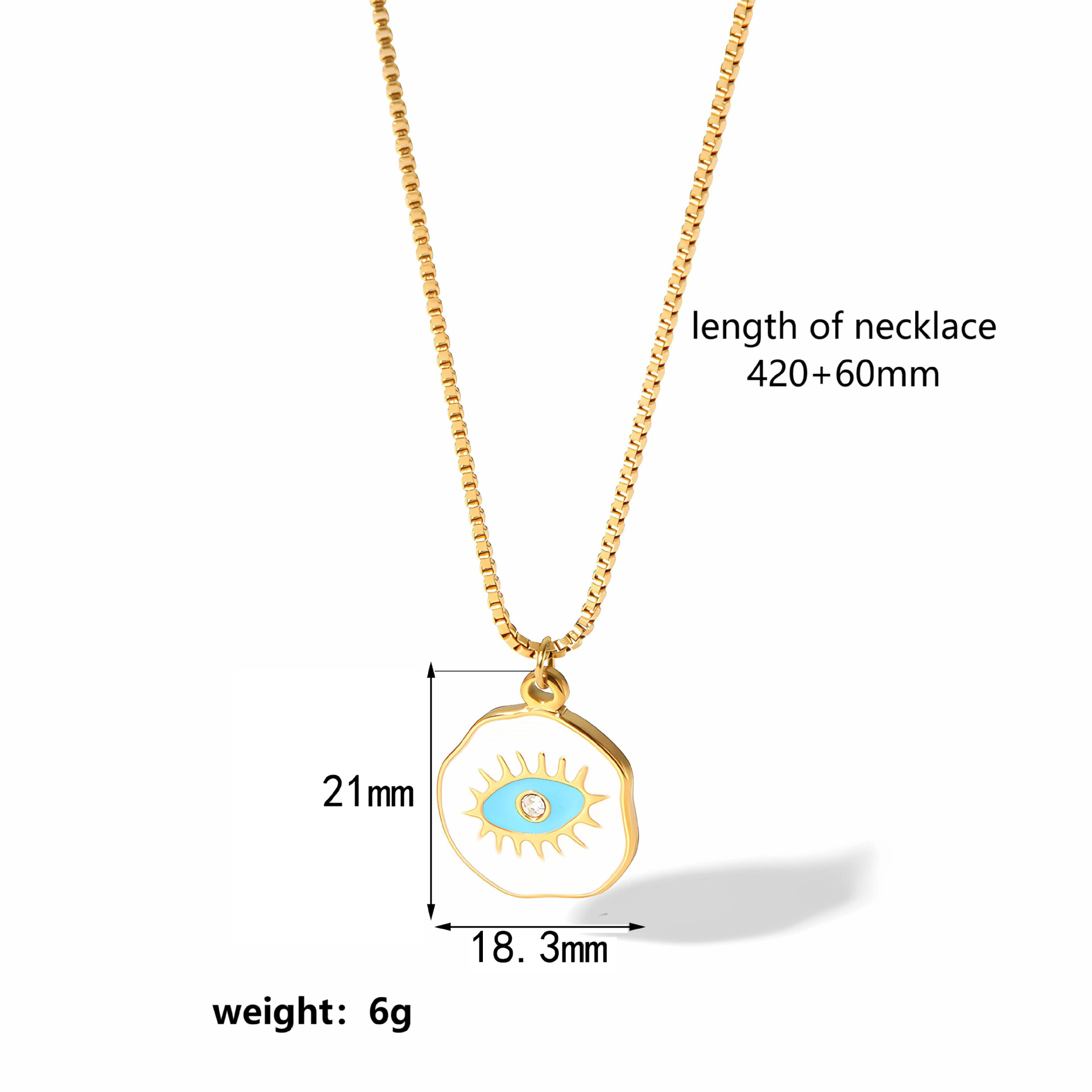 Lina Girl INS-style Devil's Eye Gold Stainless For Women, Heart-shaped With Colorful Diamonds, Unique Design Titanium Steel_voghion.com