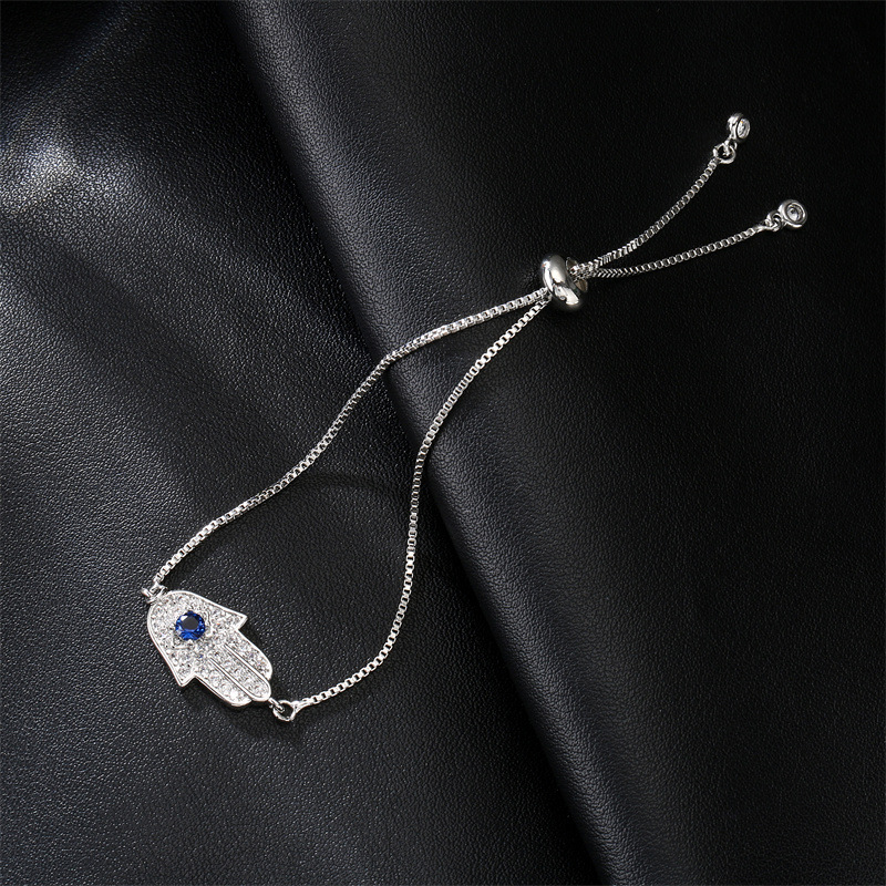 Ethnic Style Devilu0027S Eye Palm Copper Bracelets Inlay Zircon Copper Bracelets