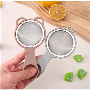 304 Stainless Steel Soy Milk Filter Sieve Baby Food Supplement Baby Green Handle Colander Baking Tool Household Flour Sieve