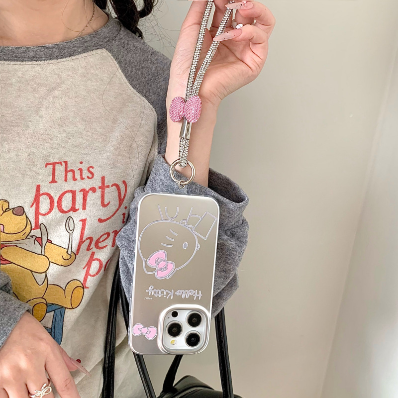 Girl ins lindo té con leche kt para iphone16ProMax/15 funda para teléfono móvil Apple 13 cuerda de mano 14 nuevo