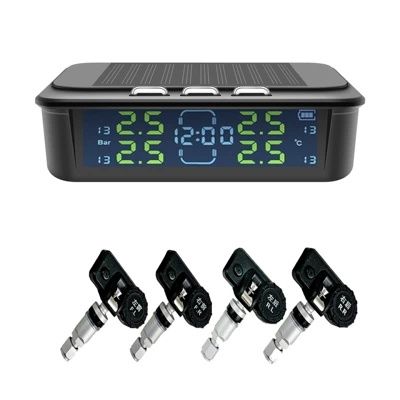 Car clock tire pressure monitor Tire pressure monitoring system - an-a12-built-in