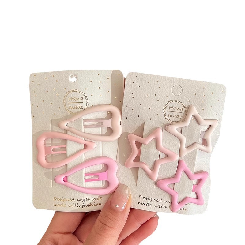 粉色系可爱星星小发夹女侧边头发夹子儿童爱心bb夹碎发发卡头饰夏 5