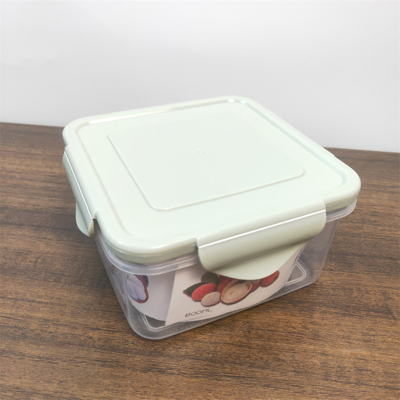 Refrigerador al por mayor color cuadrado cubierta crujiente caja de almacenamiento de frutas y verduras refrigerador de plástico cocina hebilla cubierta