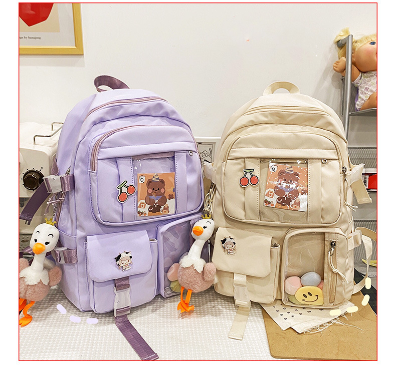 Korean Candy Color Transparent Pocket Backpack Wholesale Nihaojewelry display picture 10