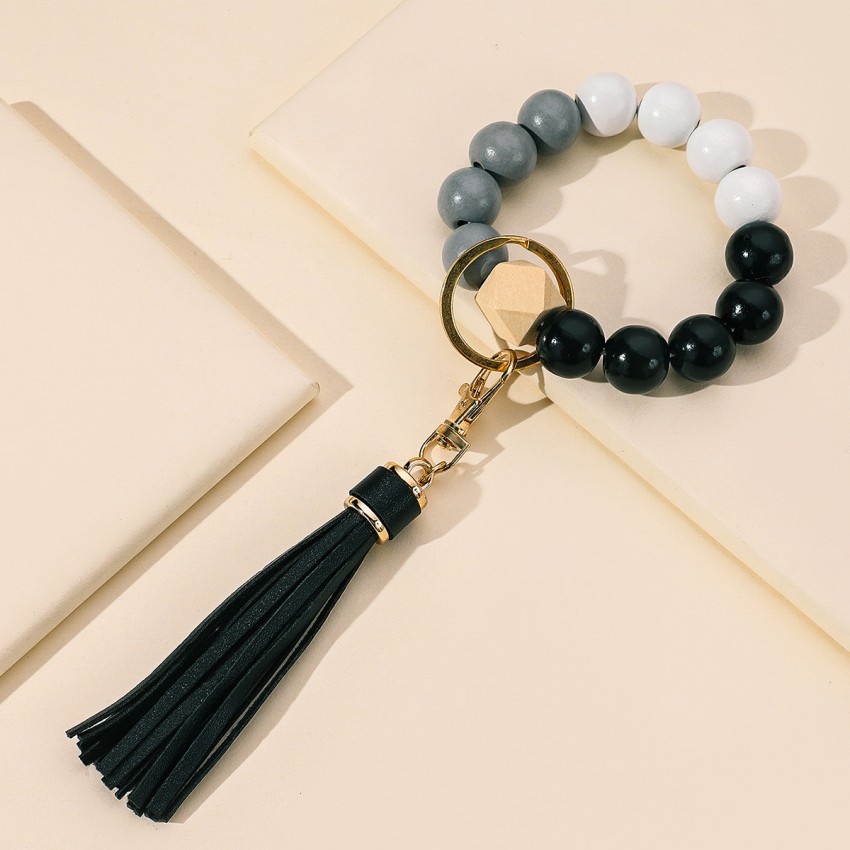 Women'S Gender Bohemian Geometric Wood Women's Bag Pendant Keychain