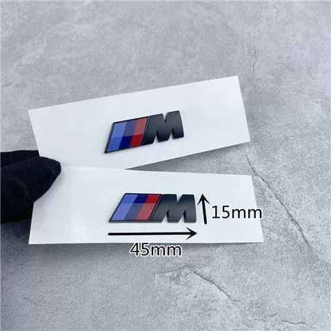 Suitable for BMW M emblem side decals, 1 Series, 5 Series, 7 Series, BMW 3 Series M kit, X3, X5, M3 car emblem stickers, black modification