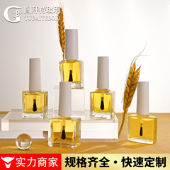 源頭工廠指甲油玻璃瓶12ml 多款式方瓶供應 磨砂白蓋毛刷