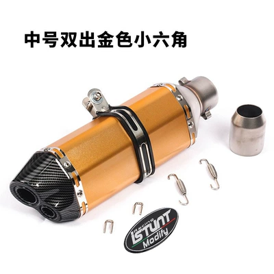 Exhaust pipe: mouth exhaust pipe - medium-double-gold-small-hexagon-labeling