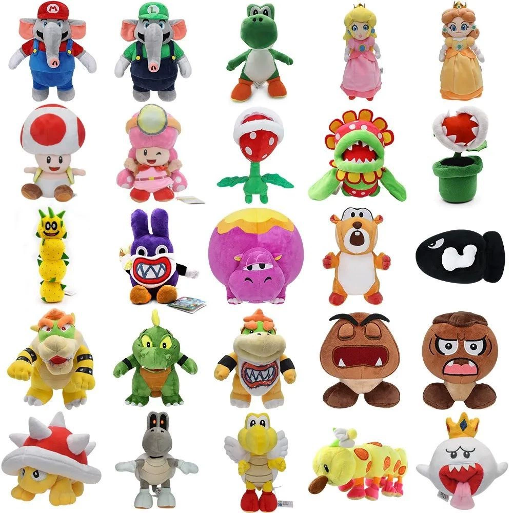 Плюшевая игрушка Super Mario Bros. Wonder — Марио, Луиджи, Принцесса Пич