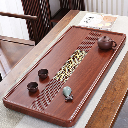 Tea Tray Solid Wood Black Ebony Tea Table Integrated Fully Automatic Electric Wood Tea Set Household Simple Tea Tray Wholesale 