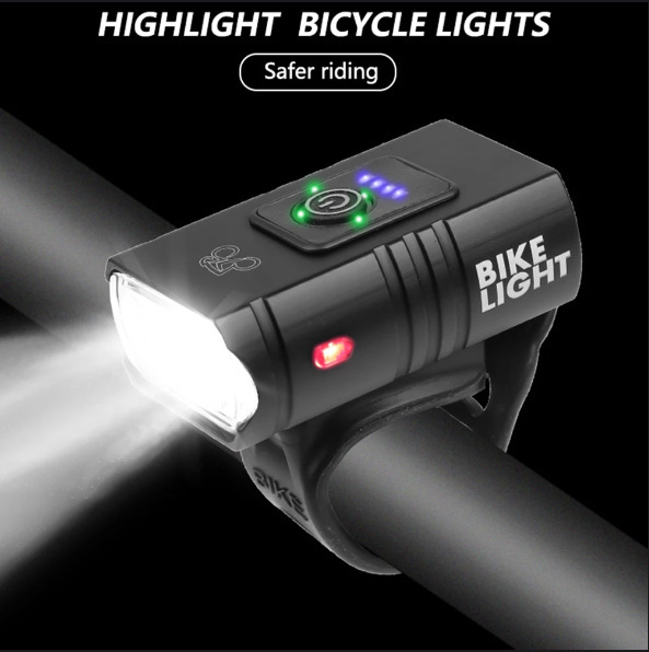 Luz de la bicicleta del faro usbT6 luz fuerte luz linterna equipo de equitación noche Riding Road mountain bike accesorios luz trasera