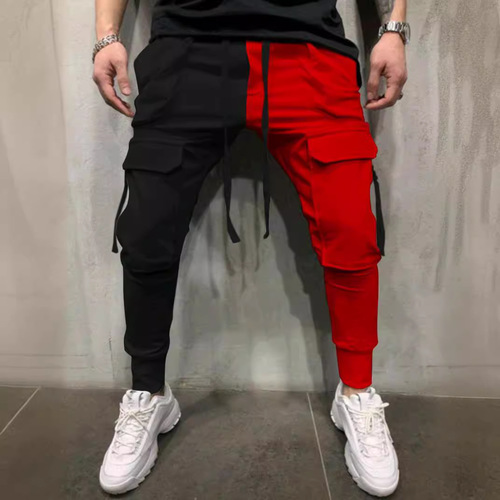 Spring and Autumn Men's Casual Sports Pants Striped Casual Fitness Splicing Pants K937