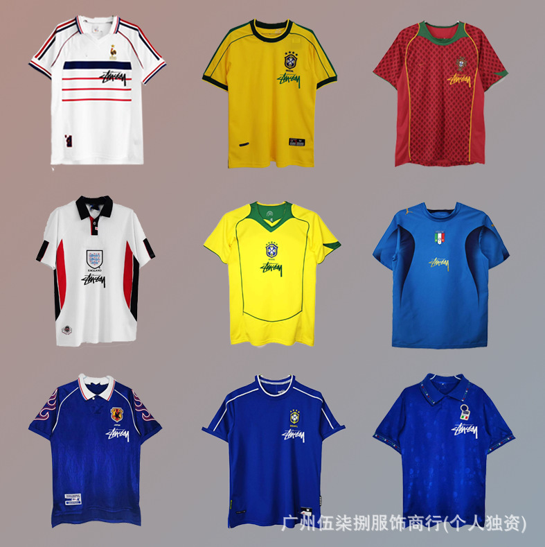 Retro Personalized Jerseys Brazil Germany Italy France Spain Portugal Collectible Signed Football Shirts