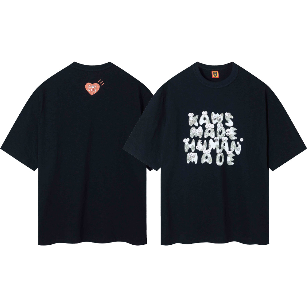 Marca de moda japonesa de bambú pesado algodón suelto pareja de hombre y mujer cilindro camiseta de manga corta media manga TEE