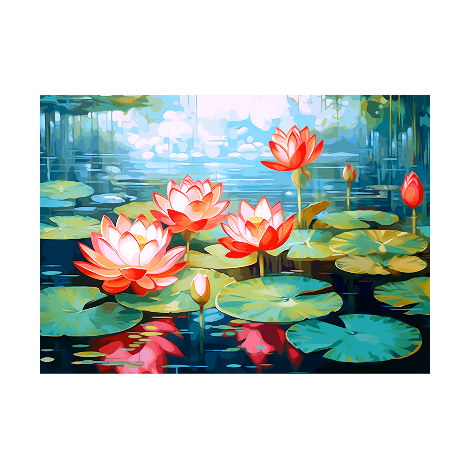 Mona Lisa real bordado de agua hibisco actualizada simple bordado a mano paquete de material de loto image 5