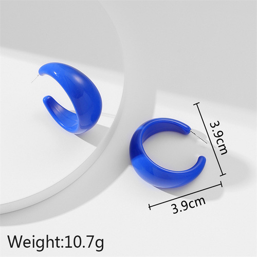 Niche design large C-shaped acrylic earrings for women Japanese and Korean fashion sweet small fresh earrings earrings wholesale