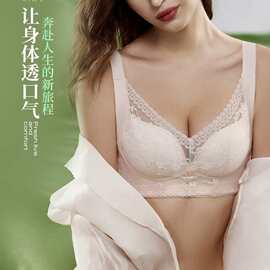 花雨6013#清雅碎花蕾丝文胸34-38中薄B杯聚拢无钢圈内衣批发特卖