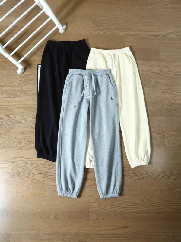 25高品质冬款保暖RL拉夫小马刺绣男女同款加绒卫裤|undefined