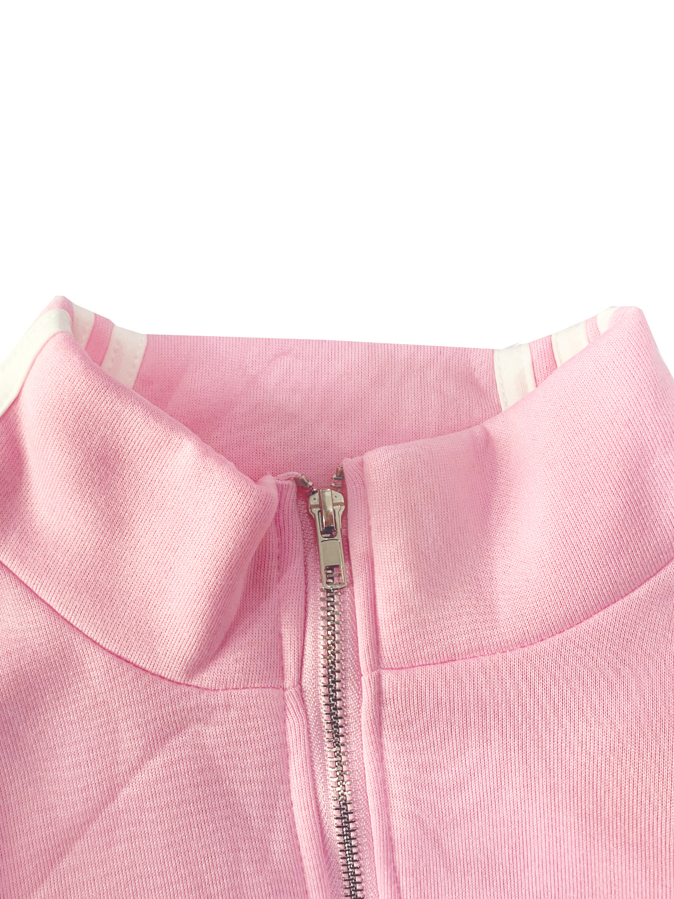 Abbigliamento da donna Completo a righe Cerniera Maglione spesso Casual Pendolare Due pezzi Set_voghion.com