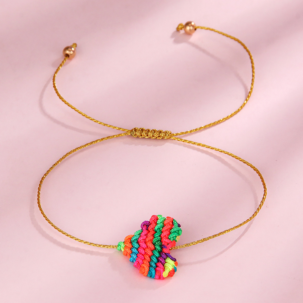Cord Material IG Style Bohemian Simple Style Heart Shape Cord Wholesale Bracelets