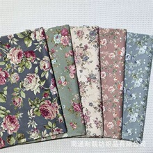 1.6米全棉斜纹玫瑰大花印花布 家居服连衣裙睡衣床品纯棉面料印花