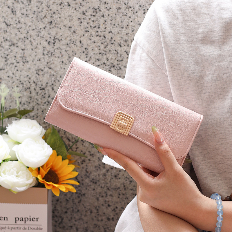 Prettyzys Cross-Border Foreign Trade Popular Women's Long Wallet High-Quality Pu Clutch Bag with Multiple Card Slots Folding Wallet
