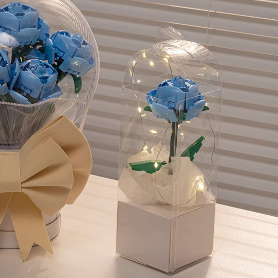 Bloques de construcción de rosas transfronterizos compatibles con ramo de Lego flor eterna rosa girasol Tulipán juguete ensamblado