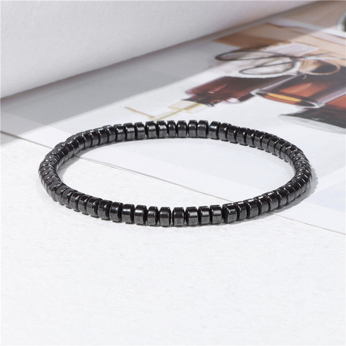 Black Obsidian Bracelet for Men, Western and Eastern Retro Business Style, Unisex Couple Elastic Rope Bracelet, Cross-border Manufacturer Wholesale New Arrival