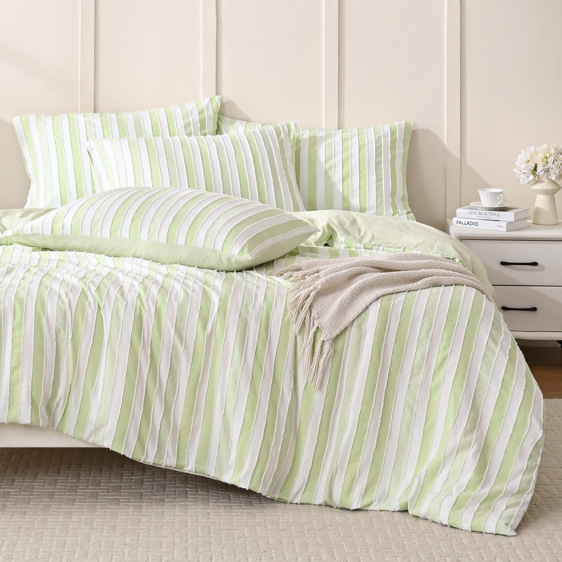 SKU-18-Light Green & White