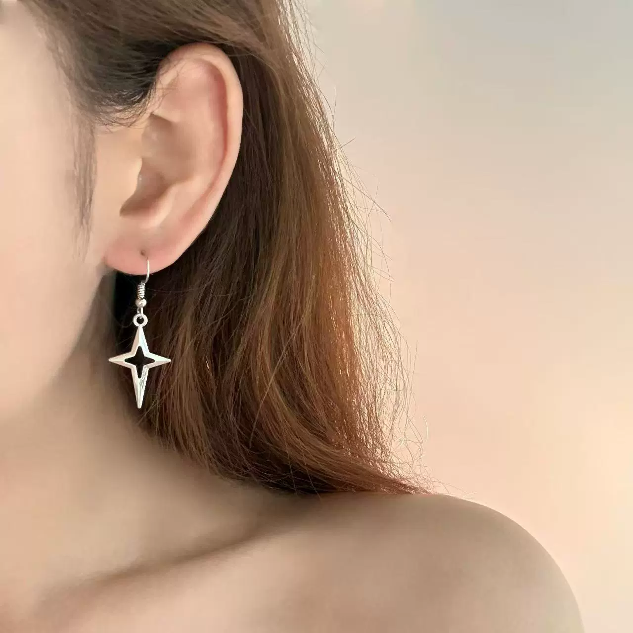 Металлический серебряный кулон, модные серьги, готика, панк-стиль