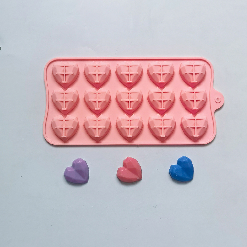 15 diamantes amor chocolate 68 molde de silicona pastel helado pudín molde de postre jabón utensilios