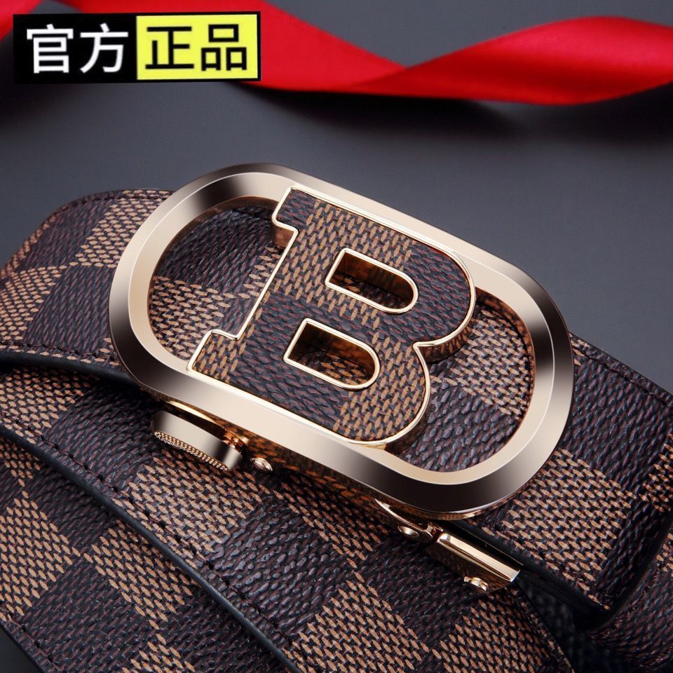 New Paul Belt Men's Alloy Automatic Buckle Belt Men's High-end All-match Young genuine goods Letter Belt