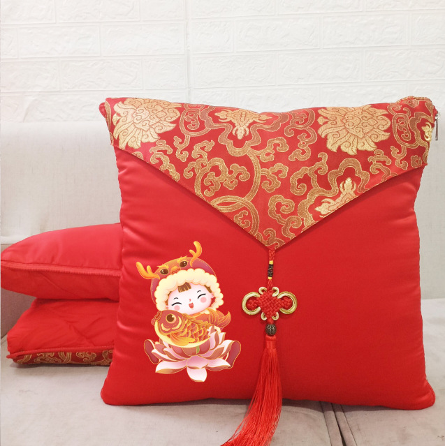 龙年二合一两用抱枕被子开门红办公室商业礼品印花logo靠垫沙发