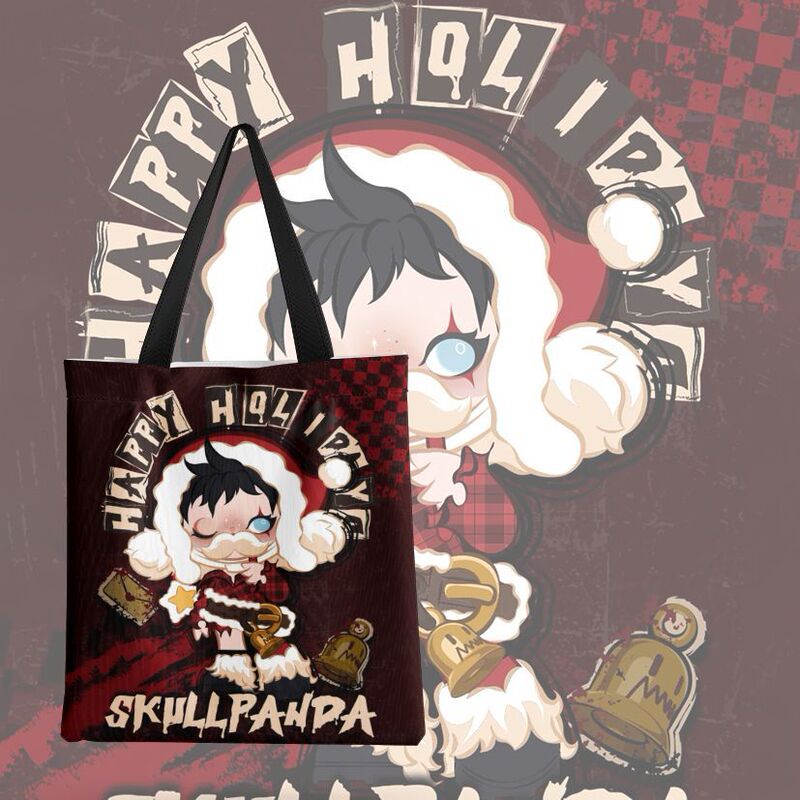 2026 Cartoon Skullpanda Cartoon Merchandise Student Large-Capacity Tote Bag Cute Ins Commuter Canvas Bag