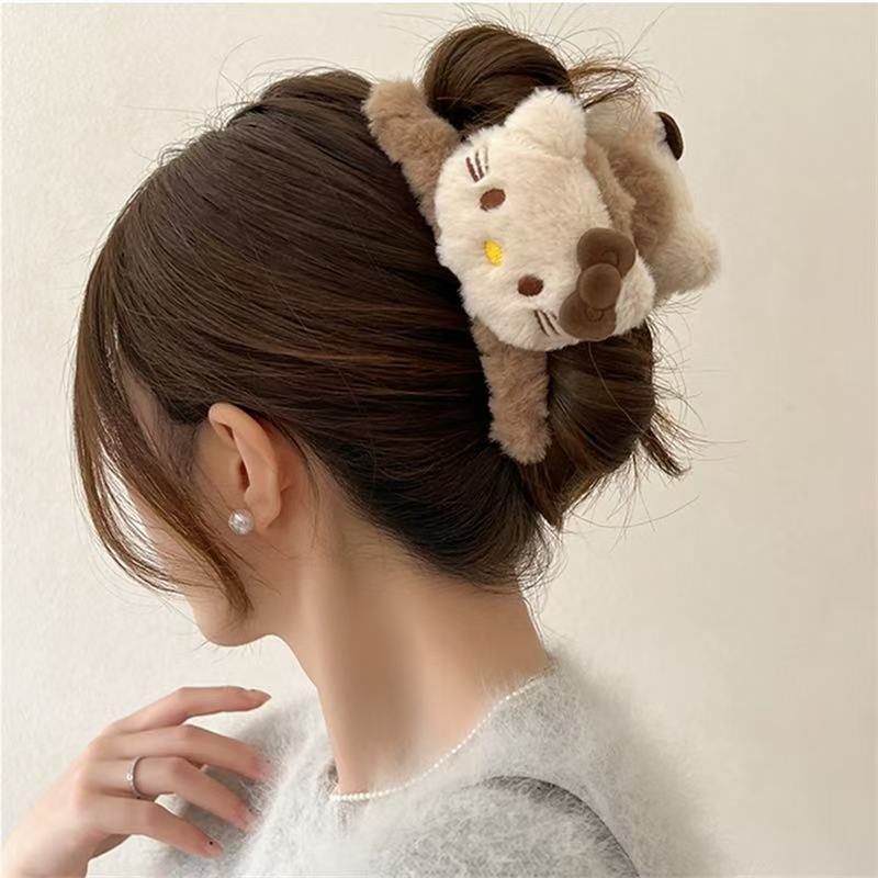 漫画人形ぬいぐるみレッサーパンダヘアピンサイドクリップ大型BBクリップヘアアクセサリーヘアピンメイクアップクリップぬいぐるみ|undefined