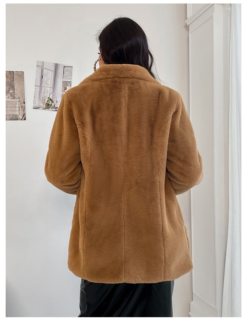 Cappotto da donna imbottito in cotone similpelliccia lungo slim fit in similpelliccia di visone_voghion.com