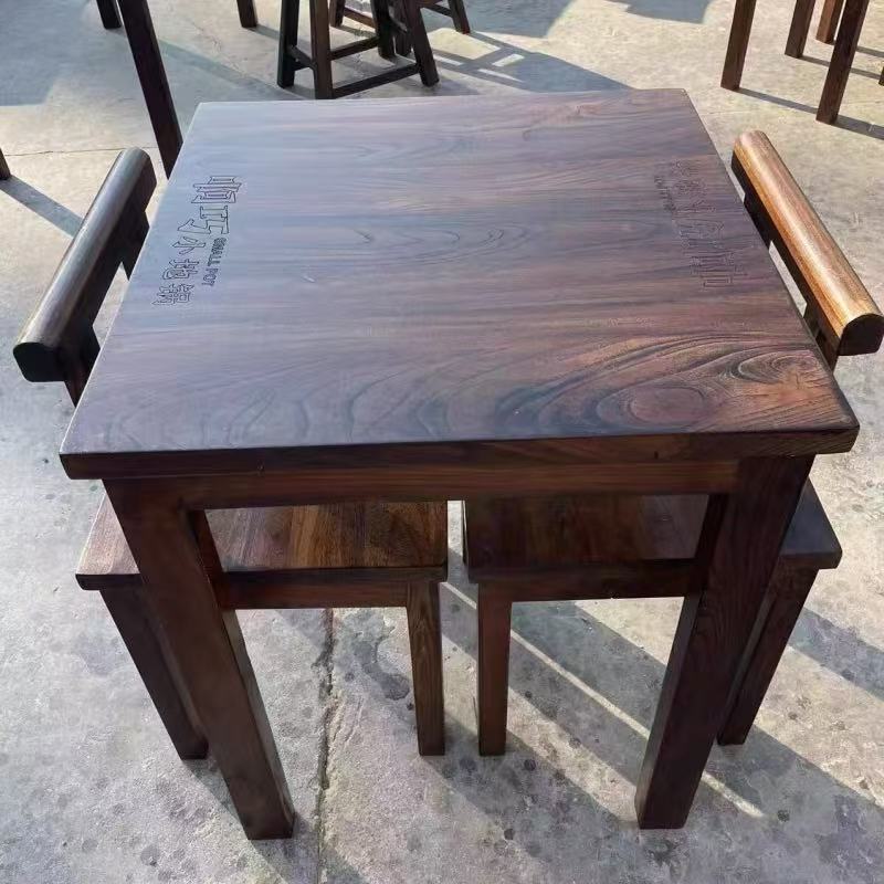 Chinese-Style Old Elm Coffee Table, B&B Tavern Table Combination, Household Eight Immortals Table, Snack Bar, Noodle Shop, Square Table, Dining Table