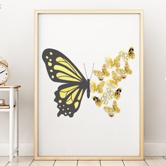 新FX-F301+LK09蝴蝶金 卡通半邊立體蝴蝶DIY兒童房家居裝飾牆貼紙