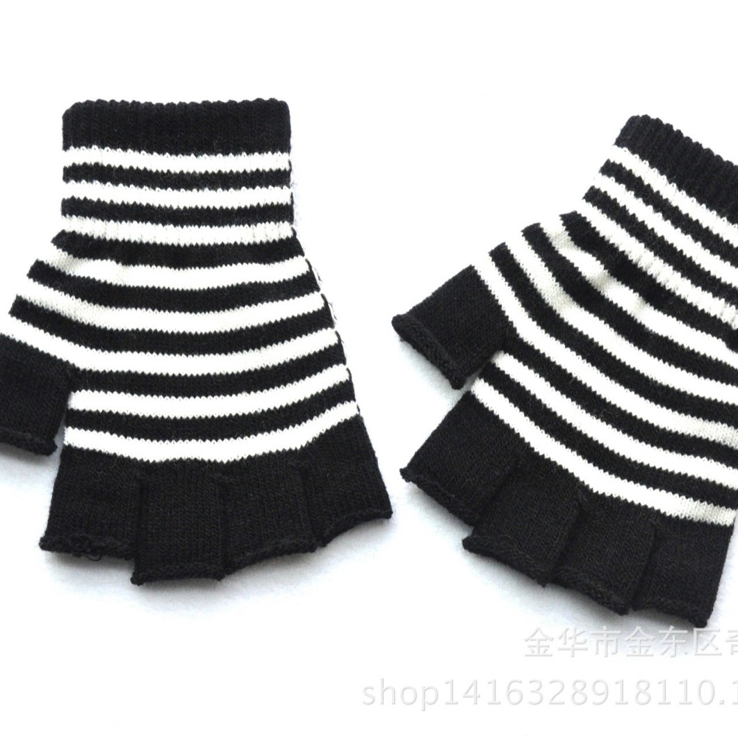 Cross-border dedicado acrílico invierno cálido medio dedo estudiante jugando computadora escrito medio dedo guantes expuestos ventas directas de fábrica