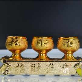 酒杯陶瓷台湾三杯水杯佛具供杯开业供奉台湾杯佛具沙金供杯