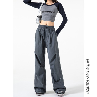 New functional American street 2024 men's and women's same landing umbrella pants plus size mopping pants casual pants for women