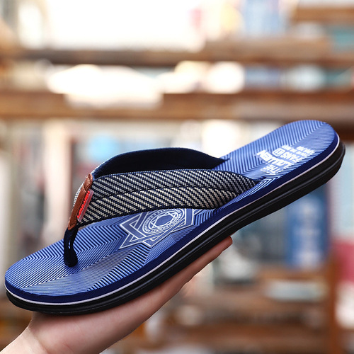 New beach flip-flops for men in summer, non-slip flip-flops, casual flip-flops for outer wear, trendy thick-soled men's slippers wholesale