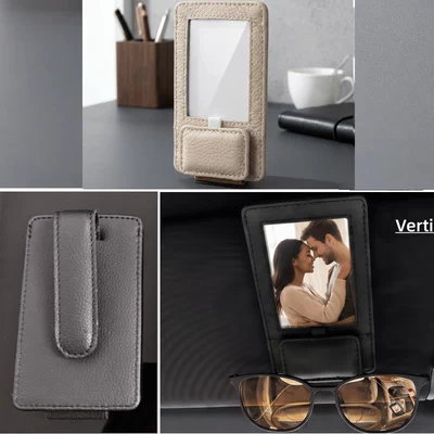 Cross-Border Car-Mounted Glasses Clip Sun visor rearview mirror - warm-rice-vertical-board-single-pack