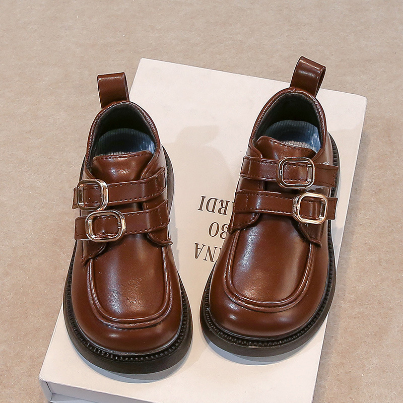 Zapatos de cuero estilo princesa para niñas, nueva colección primavera-otoño 2026, mocasines elegantes estilo británico para estudiantes, zapatos de moda.