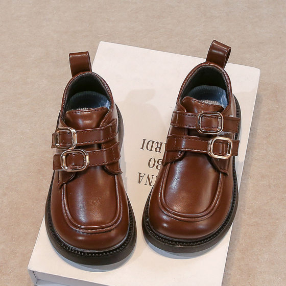 Girls Princess Leather Shoes 2025 Spring and Autumn New Style Girls Shoes Stylish British Style Loafers Student Shoes Trendy Shoes