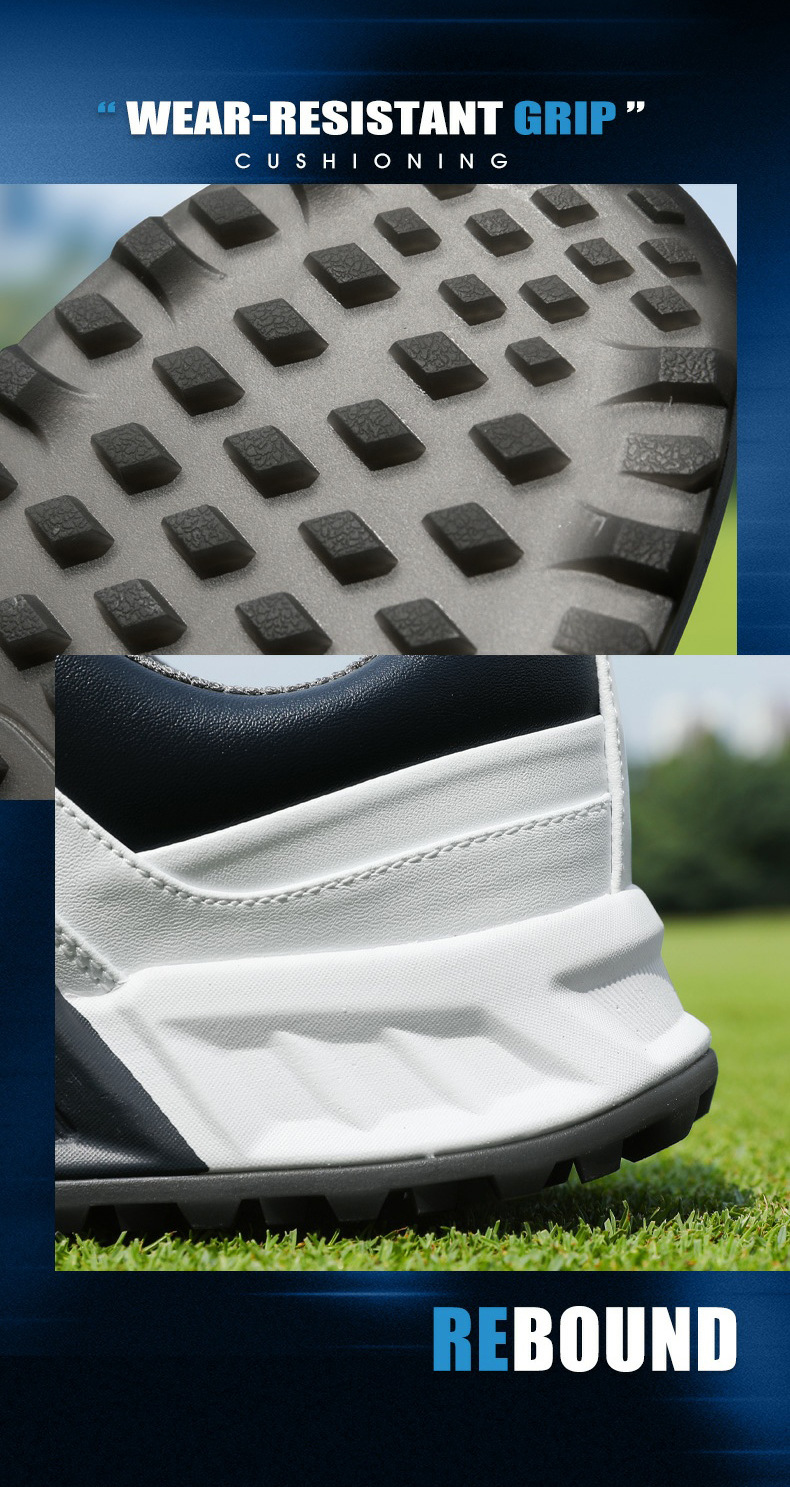 Giày Golf PGM Nam Đệm Phục Hồi Cao Su Núm Dây Chống Thấm — Màu xanh sáng-[đệm đàn hồi/gai chống trượt được cấp bằng sáng chế/siêu chống thấm nước] XZ432 chi tiết 14