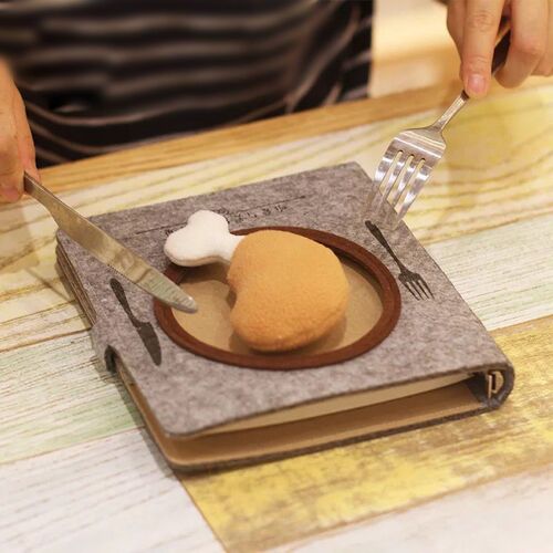 Tie-up notebook, gourmet foodie, cute Japanese and Korean painting loose-leaf diary notes, creative Mid-Autumn Festival gift
