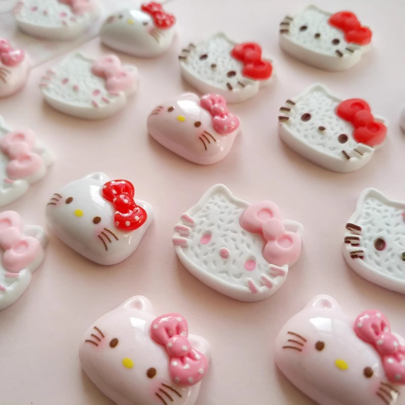 Hello kitty, cartoon white accessory, accessories handmade, handle, cream phone case, hairgrip, DIY 2